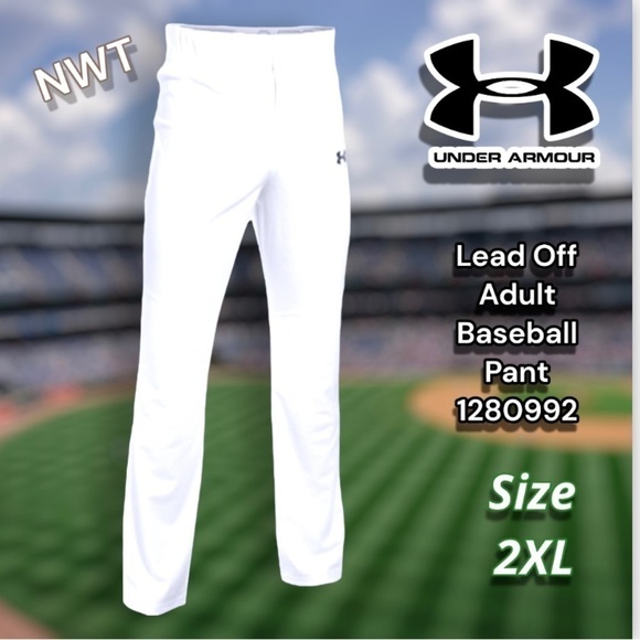 UNDER Armour New with Tags Lead Off White Relaxed Baseball Pants Size 2XL - Picture 1 of 14
